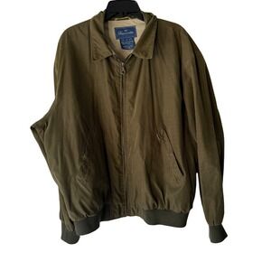Faconnable XL Olive Green Harrington Jacket Bomber Water Resistant Coat Mens‎